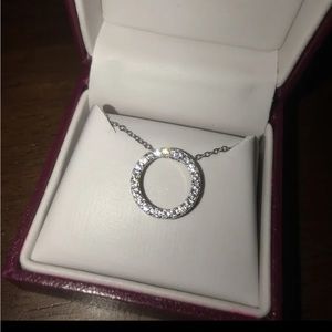 Circle of love CZ pendant necklace.